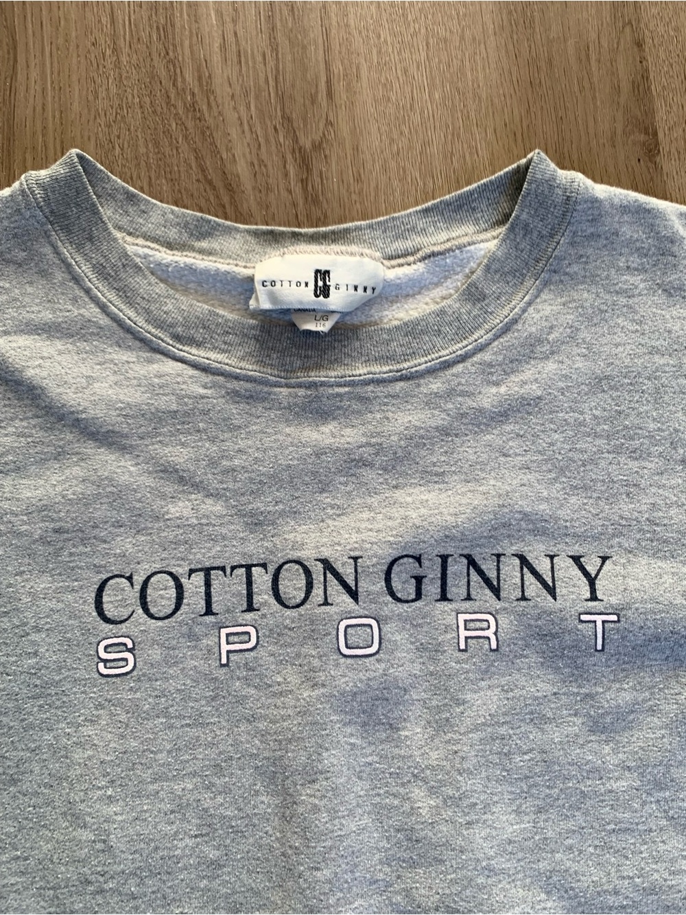 Vintage Cotton Ginny Sport Pullover Gray Sweatshirt Made in Canada Oversized LG